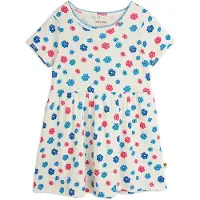 Mini Rodini Flowers Aop Picot Edge Pointelle Ss Dress - Multi/patterned - 128/134