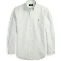 Ralph Lauren for man. 710953704502 Green Custom Fit striped oxford shirt (XXL), Casual, Cotton, Long sleeve