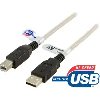 Deltaco – USB 2.0 -kaapeli, Type A uros - Type B uros, 1m (USB-210)