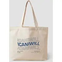ICANIWILL ICIW Cotton Tote Bag Print Light Beige