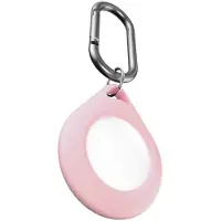 KEYBUDZ Secure Dock, AirTag -karabiini, Vaaleanpunainen (2kpl)