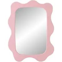 J-Line Wall Mirror Waves Mdf Light Pink - Pink - ONE SIZE