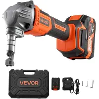 Vevor akkukäyttöinen metallinakertaja, jossa 20 V 4000 mAh akku, tehokas harjaton moottori 2200 RPM, sähköinen nakertaja metallileikkuri muovisella kantolaukulla teräslevyn ja alumiinilevyn leikkaamis