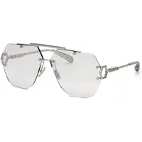 Philipp Plein Aurinkolasit SPP111 66/11/135 Kiiltävä Palladium Metalli UNISEX SPP111