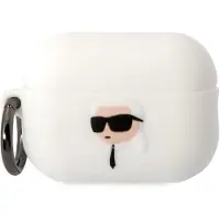 Karl Lagerfeld Karl Head 3D valkoinen AirPods Pro 2 -kotelo