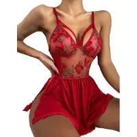 Dark Red Brand Seksikäs body Luxury Butterfly, punainen