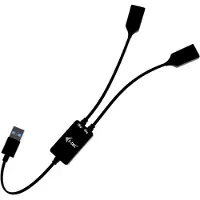 ITEC USB-A Cable HUB 2 port (2x USB-A), 0,1 m, USB A, 2 x USB A, USB 3.2 Gen 1 (3.1 Gen 1), 5 Gbit/s, Musta (U3CBLHUB2A)