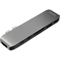 Logilink UA0302, USB 3.2 Gen 1 (3.1 Gen 1) Type-C, Alumiini, Musta, MicroSD (TransFlash), SD, HDMI, Thunderbolt 3, USB 3.2 Gen 1 (3.1 Gen 1) Type-A, A