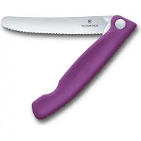Victorinox Swiss Classic Picnic Knife 6.7835.FC1 Wavy, Purple, foldable serrated vegetable knife