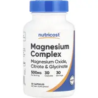 Nutricost - Magnesiumkompleksi 500 mg (30 kapselia)