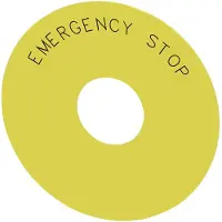 Siemens 3SU1900-0BC31-0DA0 Aluslaatat pyöreät (Ø) 75 mm EMERGENCY STOP Keltainen, musta 10 kpl