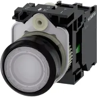 Siemens 3SU1102-0AB60-1BA0 Valokytkin Eturengas muovia, säätönuppi litteä Valkoinen 1 kpl