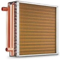 Vevor 16" x 16" Lämmönvaihdin Vesi-ilma 3-rivinen 3/8" kupariliitännät 193 evät