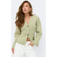 Gina Tricot Knitted Cotton Cardigan - Green - XS