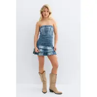 Gina Tricot  - 14+ jeanqueen frill dress - mekot - Sininen - XS - Naiset