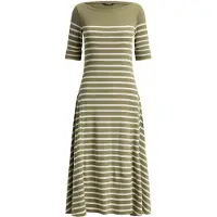 Ralph Lauren Breton-Stripe Cotton Ribbed Midi Dress - Green - S