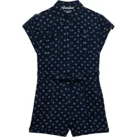 Superdry for woman. W8012098A Belted Utility Playsuit navy (M), Casual, Cotton, Short sleeve