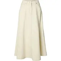Selected Slftenna Hw Long Denim Skirt - Cream - 34