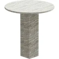 NORR11 Soho Dining Table Ø80 Cm - Ruokapöydät & Baaripöydät Travertin Silver Travertine - W3SOH31165TRSVNONO00000
