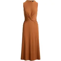 Ralph Lauren Twist-Front Jersey Sleeveless Dress - Orange - 44