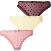 Hunkemoller Stringit pastellinkeltainen / syklaami / roosa