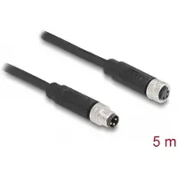 DeLOCK 80141, 5 m, M8, M8, Uros/naaras, Musta, Termoplastinen polyuretaani (TPU)