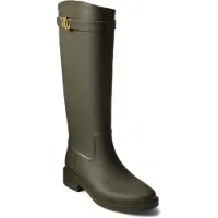 Ralph Lauren for woman. 802980678003 Green rubber tall Portiah rain boots (40), Flat, None, Casual