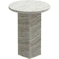 NORR11 Soho Side Table - Sivupöydät & Apupöydät Travertin Silver Travertine - W3SOH31071TRSVNONO00000