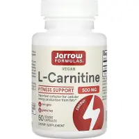 Jarrow Formulas , L-Karnitiini, 500 mg, 50 Kasvis Kapselia