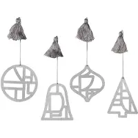 Broste Copenhagen Fili Ornaments - Silver - ONE SIZE