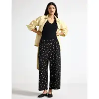 Lindex Wide Cropped Trousers - Black - XXL