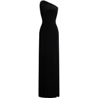 Ralph Lauren Stretch Jersey One-Shoulder Gown - Black - 34