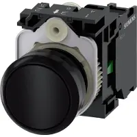 Siemens 3SU1100-0AB10-1BA0 Painike Eturengas muovinen, säätönuppi litteä Musta 1 kpl
