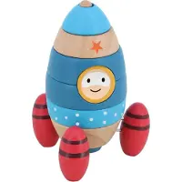 Vilac Stacking Rocketship 9 Pcs - Blue - ONE SIZE