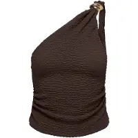 ONLY Onlerikka Assymetric Crinkle Top Pnt - Brown - XL