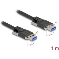 DeLOCK 81254, 1 m, USB A, USB A, USB 3.2 Gen 1 (3.1 Gen 1), 5 Gbit/s, Musta