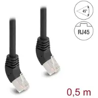 DeLOCK 80260, 0,5 m, Cat6a, SF/UTP (S-FTP), RJ-45, RJ-45, Musta