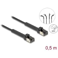 DeLOCK 80933, 0,5 m, Cat6a, U/FTP (STP), RJ-45, RJ-45, Musta