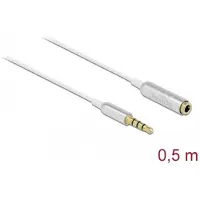 DeLOCK 66072, 3.5mm, Uros, 3.5mm, Naaras, 0,5 m, Hopea, Valkoinen