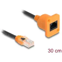 DeLOCK 90803, 0,3 m, Cat5e, U/UTP (UTP), RJ-45, RJ-45, Musta, Oranssi