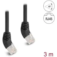 DeLOCK 80271, 3 m, Cat6a, S/FTP (S-STP), RJ-45, RJ-45, Musta