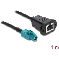 DeLOCK 90700, 1 m, HSD Z, RJ-45, Musta, Sininen