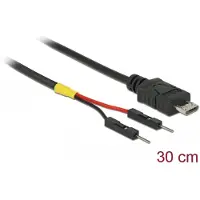 DeLOCK 85408, 0,3 m, Micro-USB B, Musta