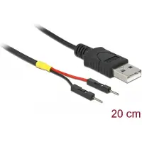 DeLOCK 85401, 0,2 m, USB A, Musta