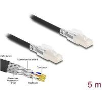 DeLOCK – RJ45 Network Cable Cat.6A S/FTP with secure clips set 5 m black (80258)