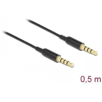 DeLOCK 66075, 3.5mm, Uros, 3.5mm, Uros, 0,5 m, Musta