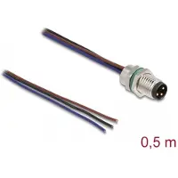 DeLOCK 80147, 0,5 m, M8, Uros, Musta, Termoplastinen polyuretaani (TPU), -25 - 85 °C