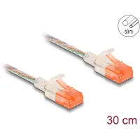 DeLOCK – RJ45 Network Cable Cat.6A U/UTP Slim 0.3 m transparent (80351)