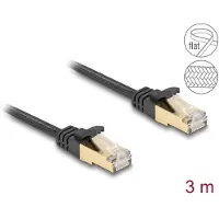 DeLOCK – RJ45 Flat Network Cable with braided jacket Cat.6A U/FTP plug to plug 3 m black (80327)