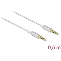 DeLOCK 66073, 3.5mm, Uros, 3.5mm, Uros, 0,5 m, Hopea, Valkoinen